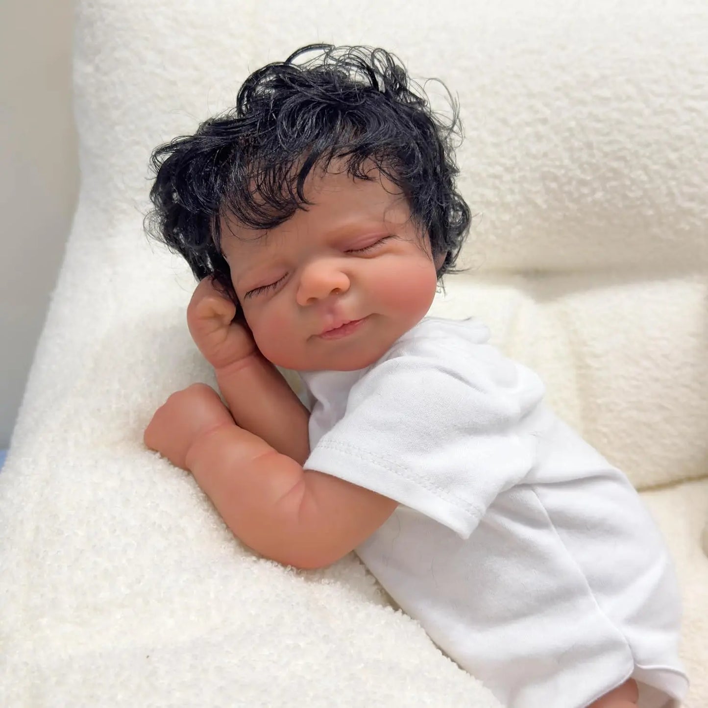 Muñeca Reborn de 18 pulgadas | Muñeca realista hecha a mano de piel oscura