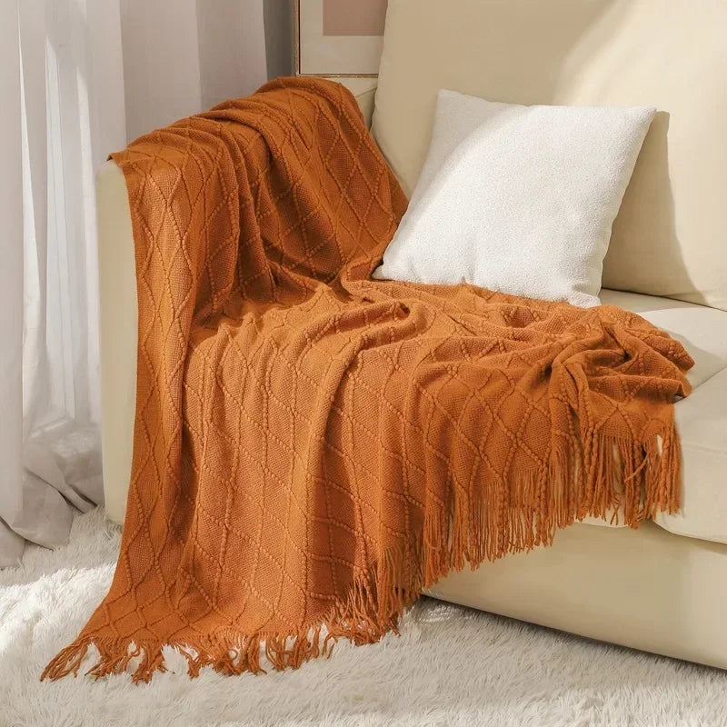 Soft Knitted Shawl Blanket | Cozy Travel & Home Essential