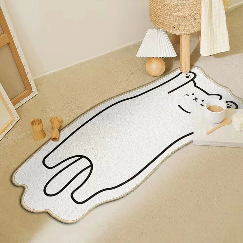 Irregular Cartoon Animal Cashmere Carpet | Cozy Floor Mat for Kids