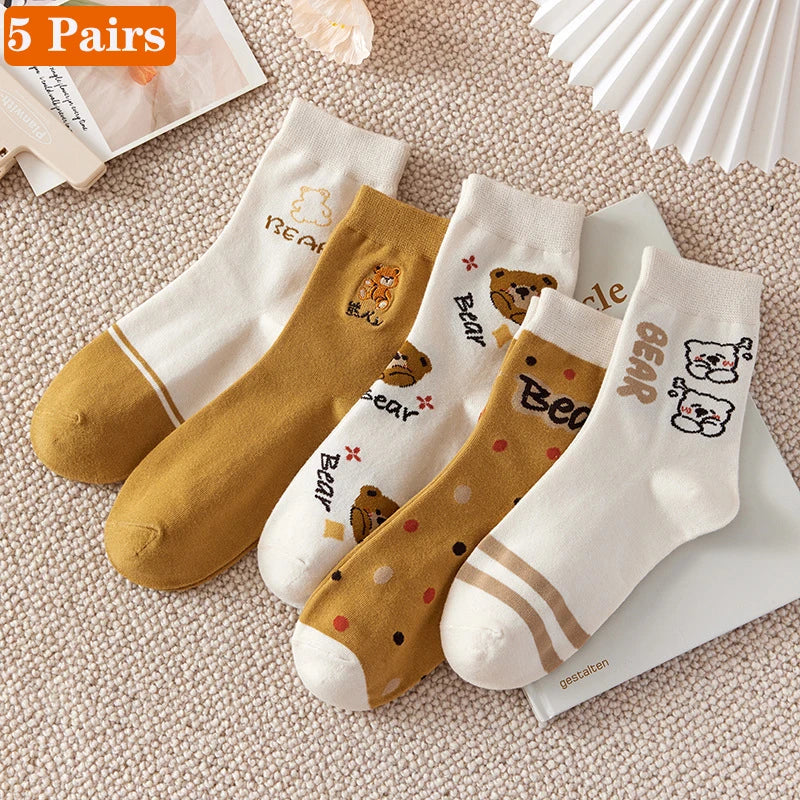 Women's Winter Cartoon Bear Socks | Cute Kawaii Style Collection