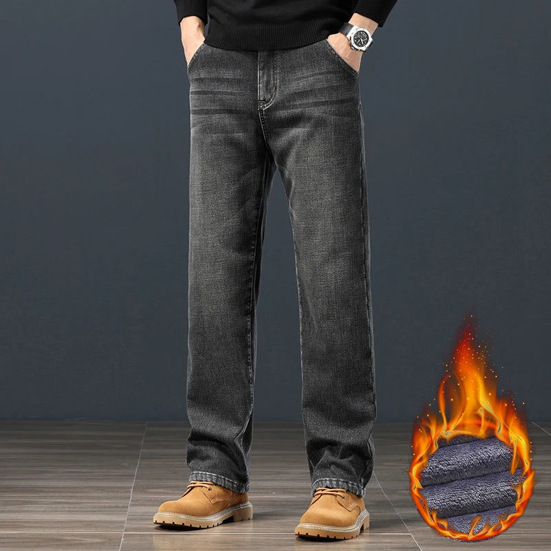 Winter Fleece Men's Jeans | Stylish Warm Denim for Cold Weather