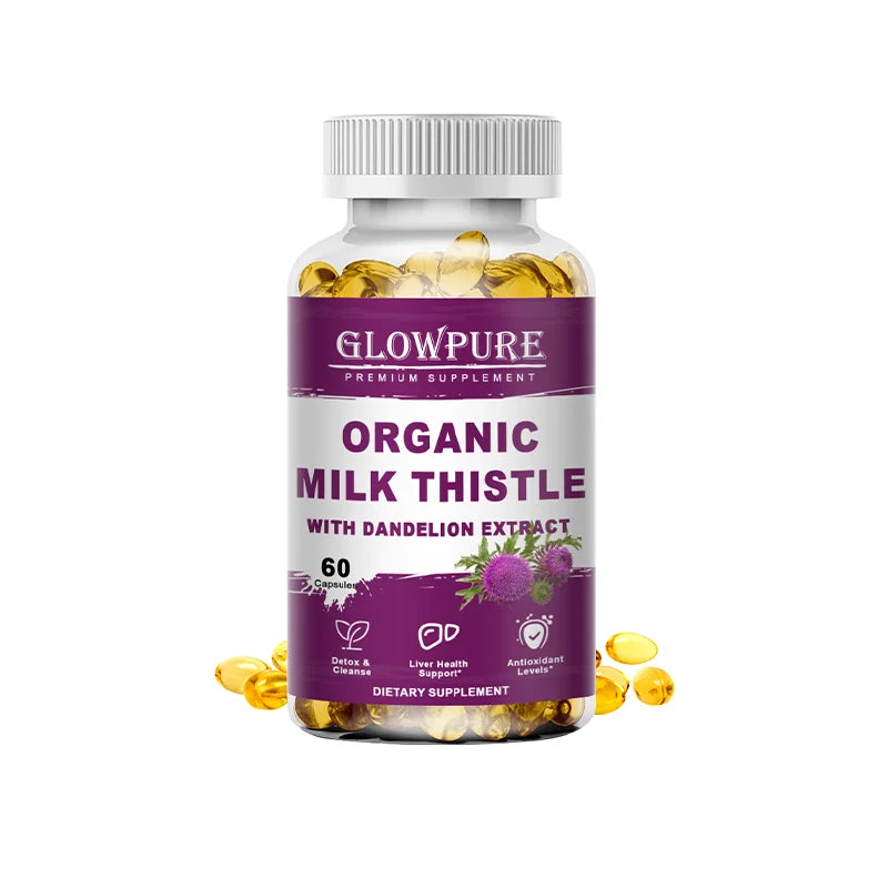 Organic Milk Thistle 9000mg - 30X Concentrated Extract with 80% Silymarin for Liver Cleanse, Detox & Fatty Liver Support