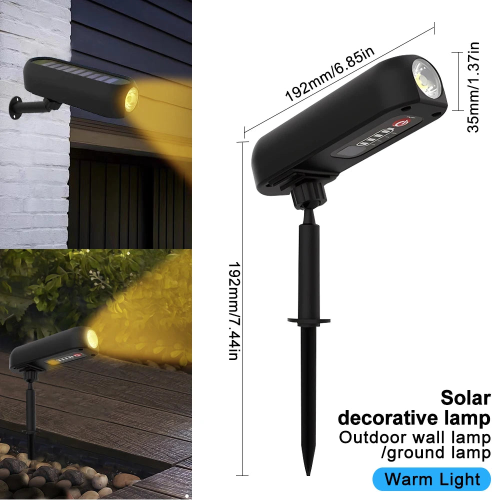 Foco solar para jardín y paisaje | Iluminación exterior impermeable
