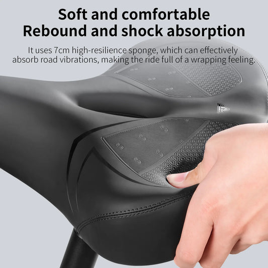 Universal Soft Bicycle Saddle - Shock Absorbing & Waterproof Cushion