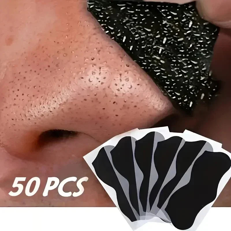 50/100PCS Charcoal Nose Strips for Blackhead Removal & Acne Treatment