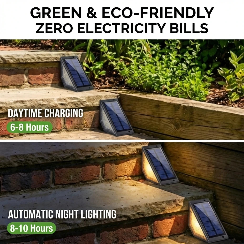 Luces Solares LED para Escaleras de Exterior | Iluminación Impermeable