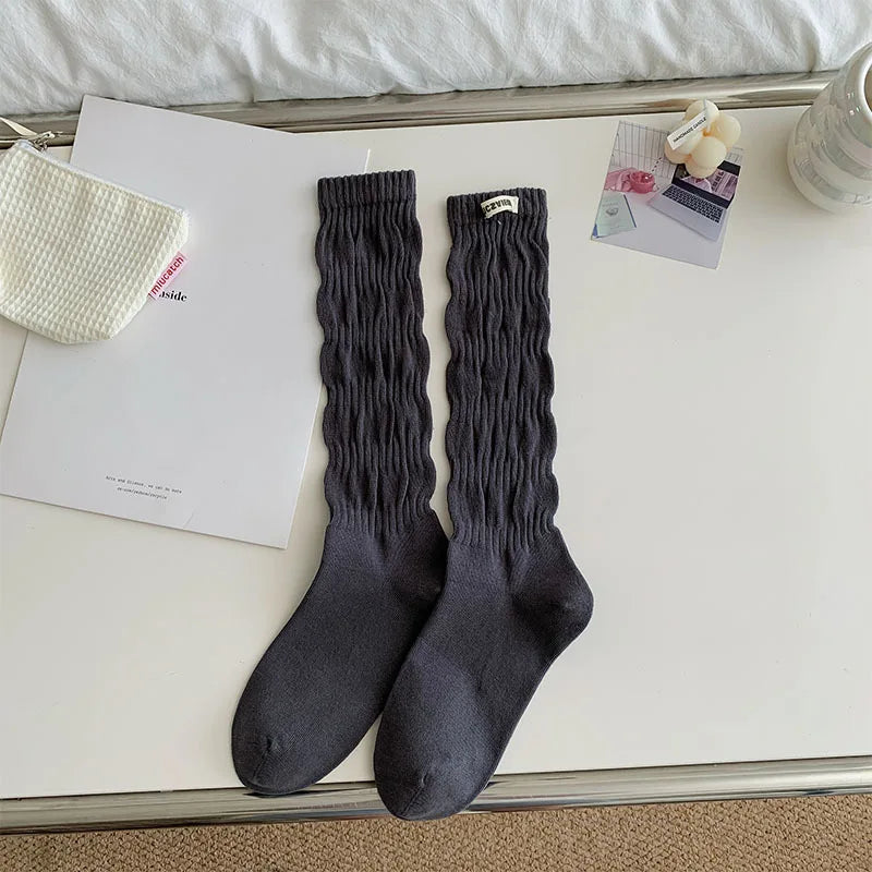 Kawaii High Socks for Women | Cute Solid Color Long Socks 2026