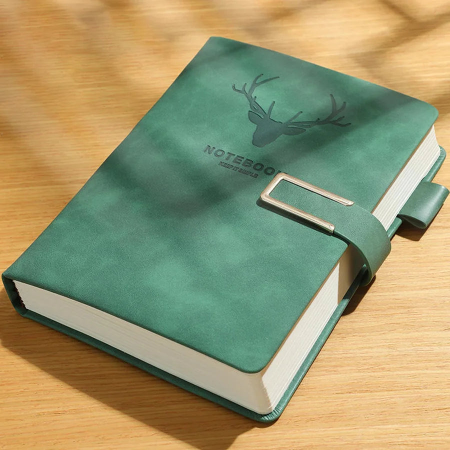 200 Pages A5 Leather Notebook | Personalized Soft Cover & Bookmark