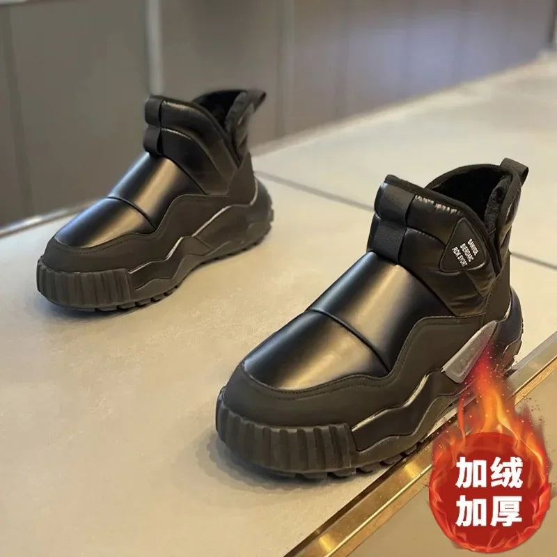 Men's Warm Plush Snow Boots | Thick Fleece Lined Winter Footwear