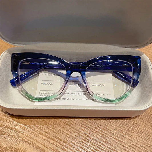Gafas de lectura de ojo de gato personalizables antirayos azules para mujer