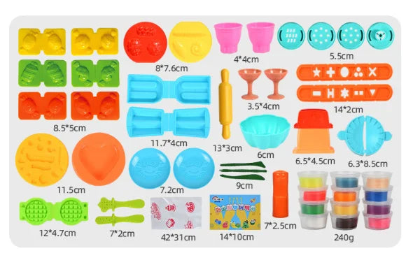 Play Dough Tools Slime Plasticine 3 in 1 Color Clay Cake Ice Cream Maker Noodle Machine DIY Mold Kit Kids Montessori Education