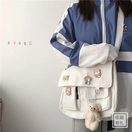 Bolso bandolera de lona casual para mujer | Mochila elegante y funcional