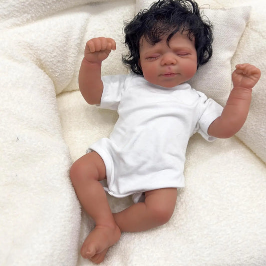 18-Inch Reborn Baby Doll | Realistic Handmade Dark Skin Doll
