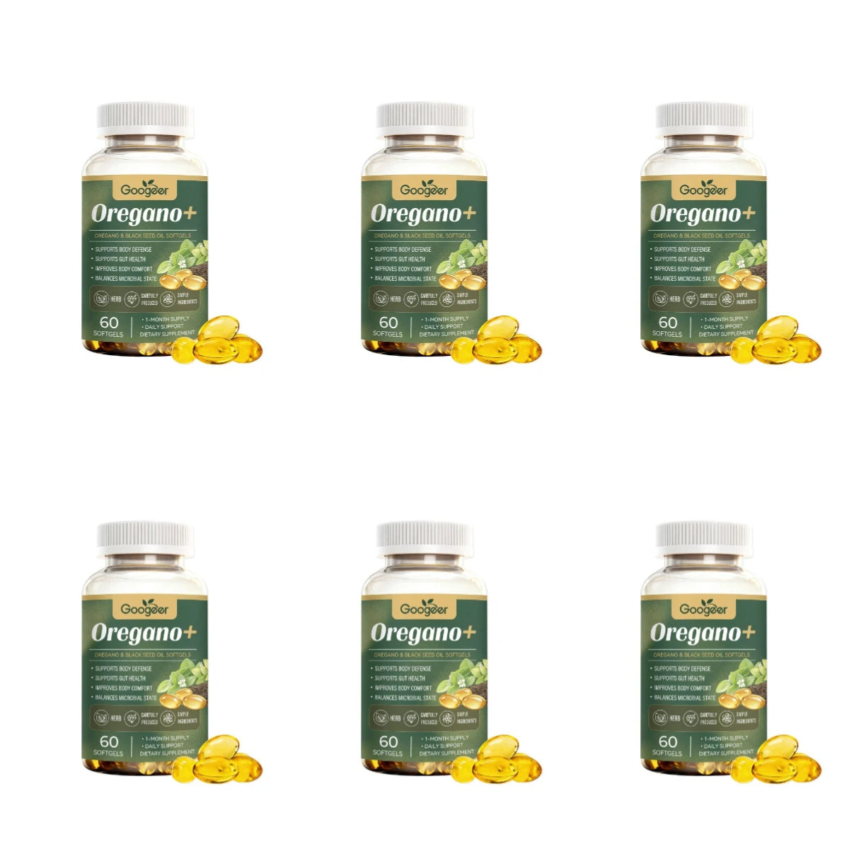 Oregano & Black Seed Oil Softgels | Gut Health Support Formula