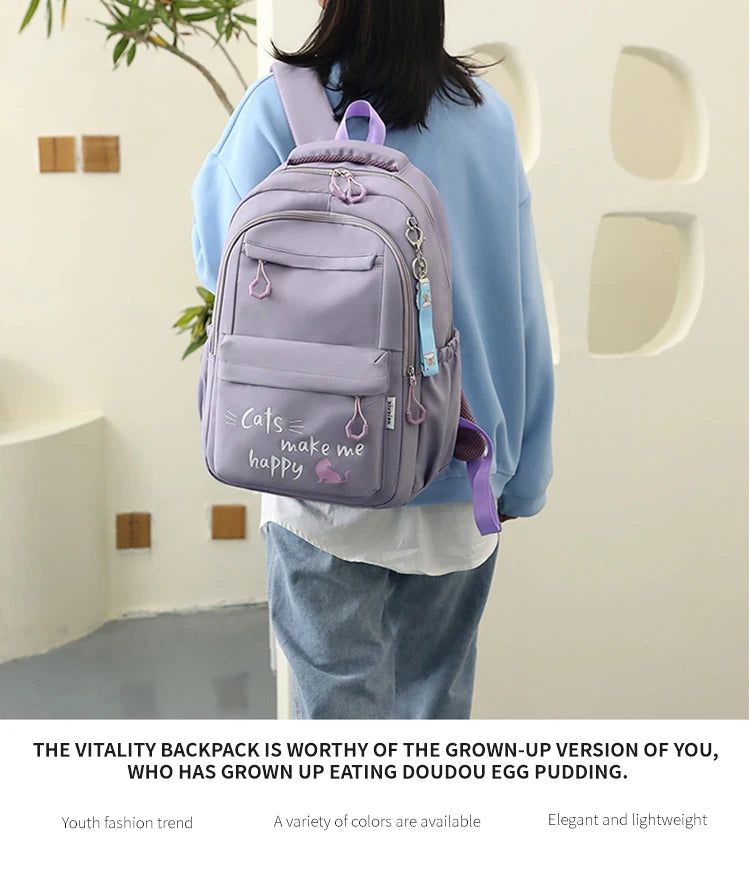 Suitable for Teenagers, School Bags, Backpacks, Double-Shoulder Backpacks, Pink School Bags, Backpacks Suitable for Elementary and Middle School Students