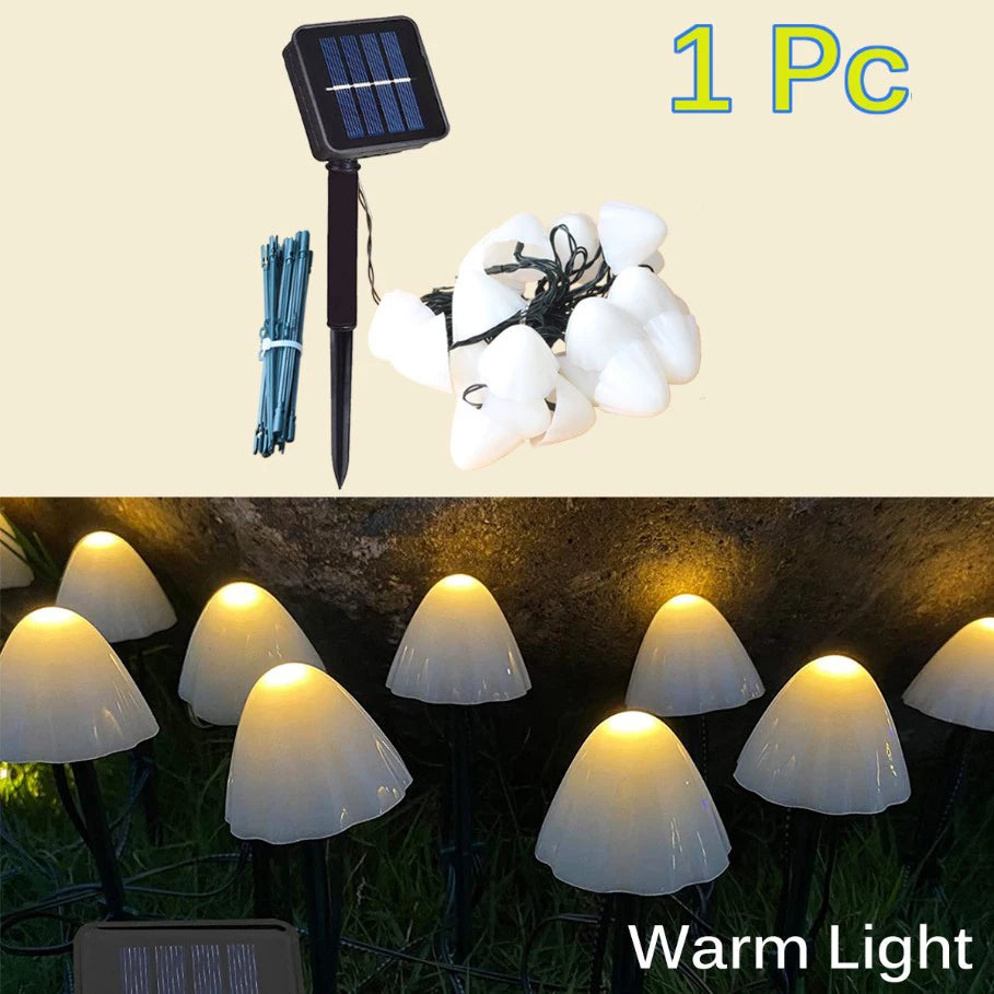 LED Solar Garden Fairy Lights | Outdoor Decorative Mushroom Lights