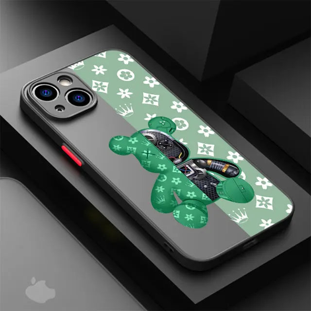 Matte Shockproof Case for iPhone | Luxury Cartoon Design