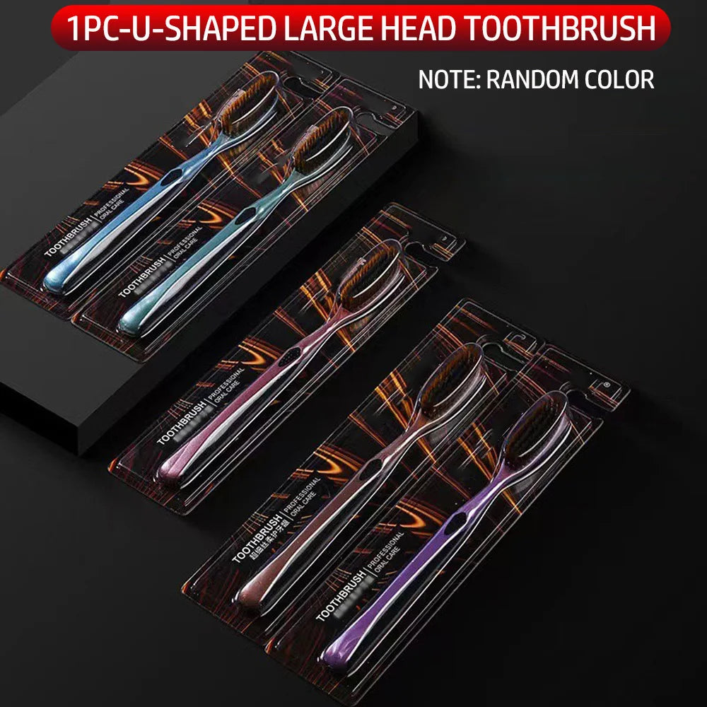 5pcs/1pc Large Head Soft Bristle Toothbrush | Anti-Slip Wide U-Shaped Design for Gentle Cleaning 2026