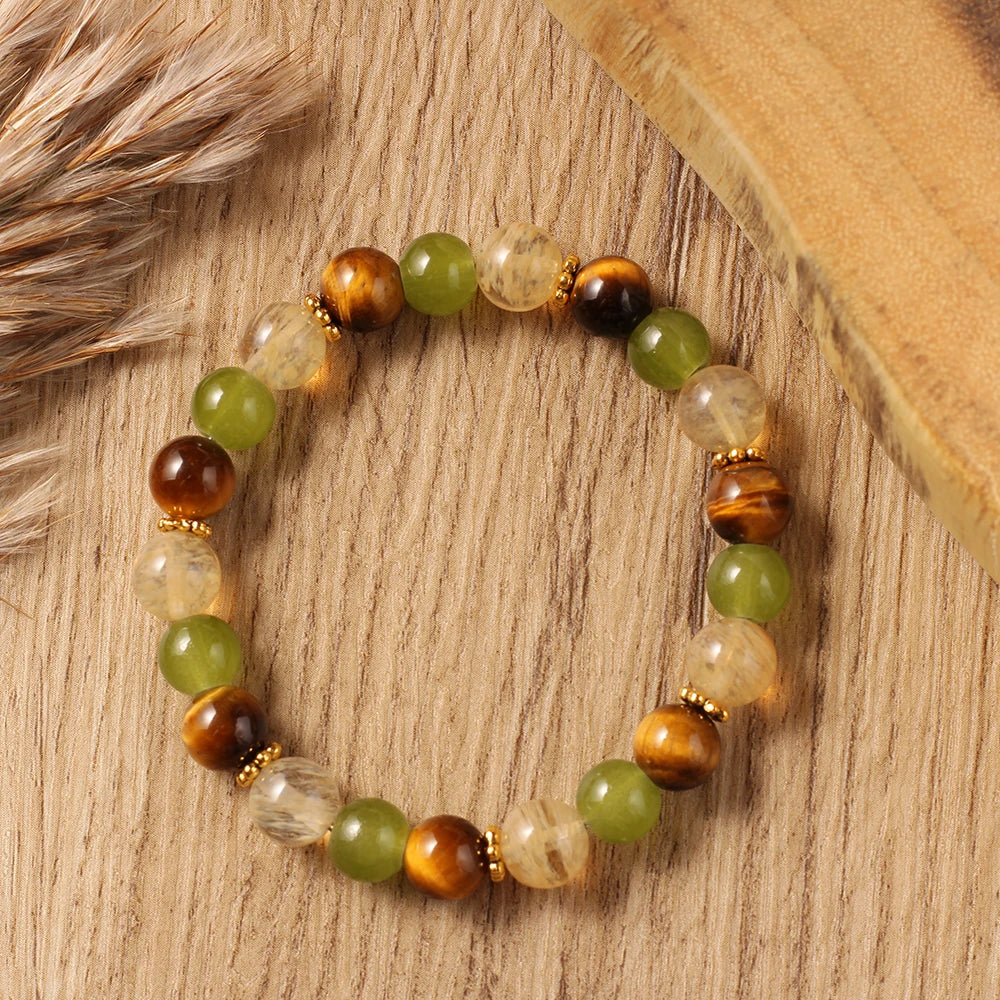Elegant Tigers Eyes Citrine Bracelet | Healing Yoga Jewelry for Women