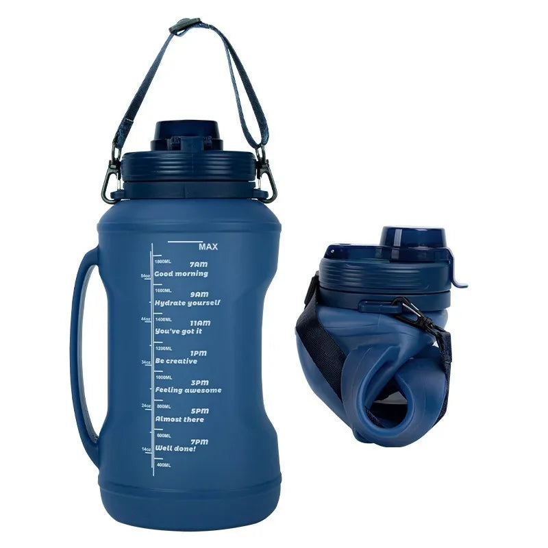 Collapsible 64oz Silicone Water Bottle | Eco-Friendly & Portable