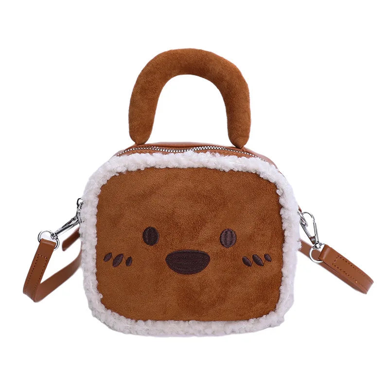 Plush Bear Commuter Bag | Cozy Lamb Fleece Shoulder Crossbody