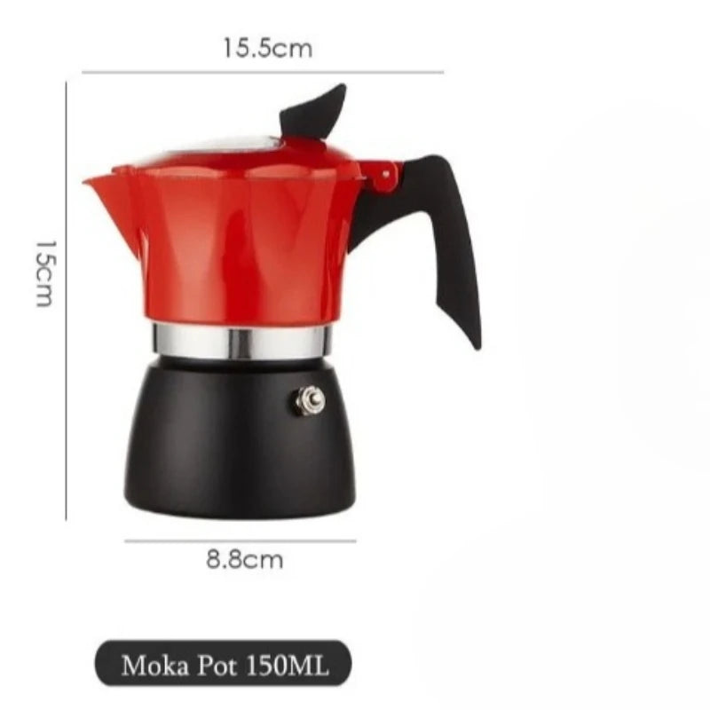 Two-Color Visual Cover Moka Pot Set | Classic Espresso Maker