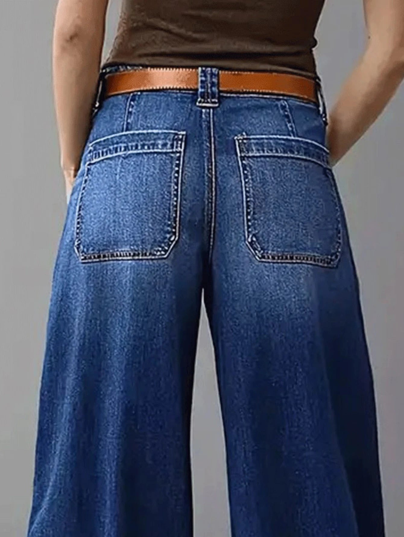 Stylish Women's Loose Straight Jeans | Versatile Stretch Denim Trousers