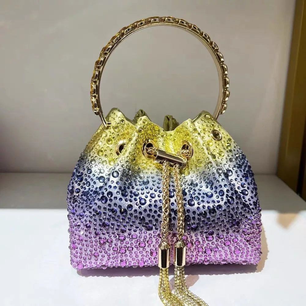 Bolso de mano y tote elegante de noche | Bolso de mujer con borla brillante