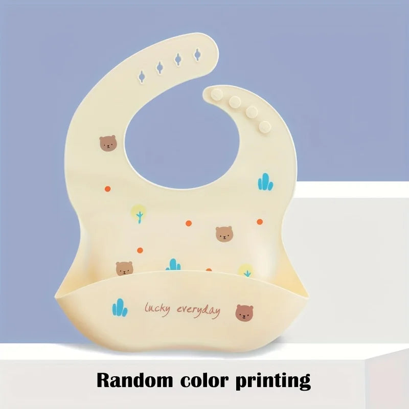Silicone bib for baby, cute and simple style, suitable for both male and female babies, comfortable feeding bib, newborn gift