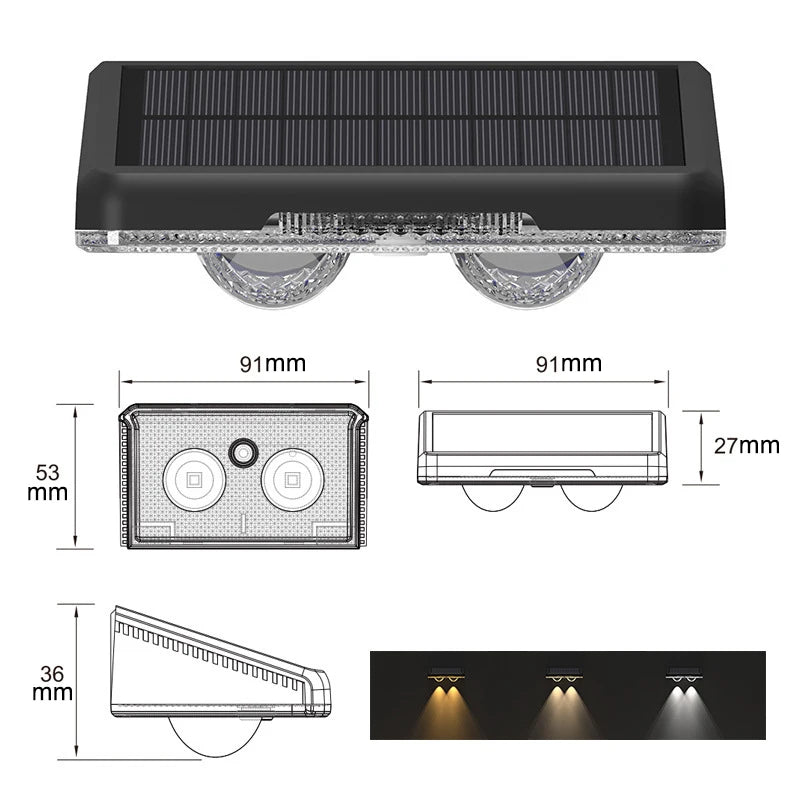 Stylish Solar Powered LED Fence Lights | Waterproof Outdoor Decor