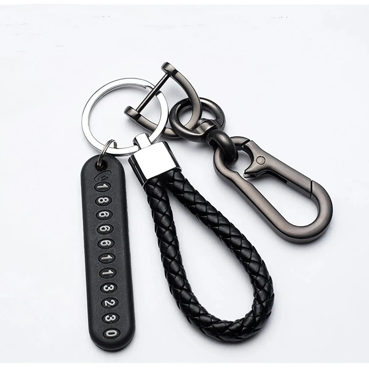 Trendy DIY Mobile Phone Number Plate Pendant Keychain for Men