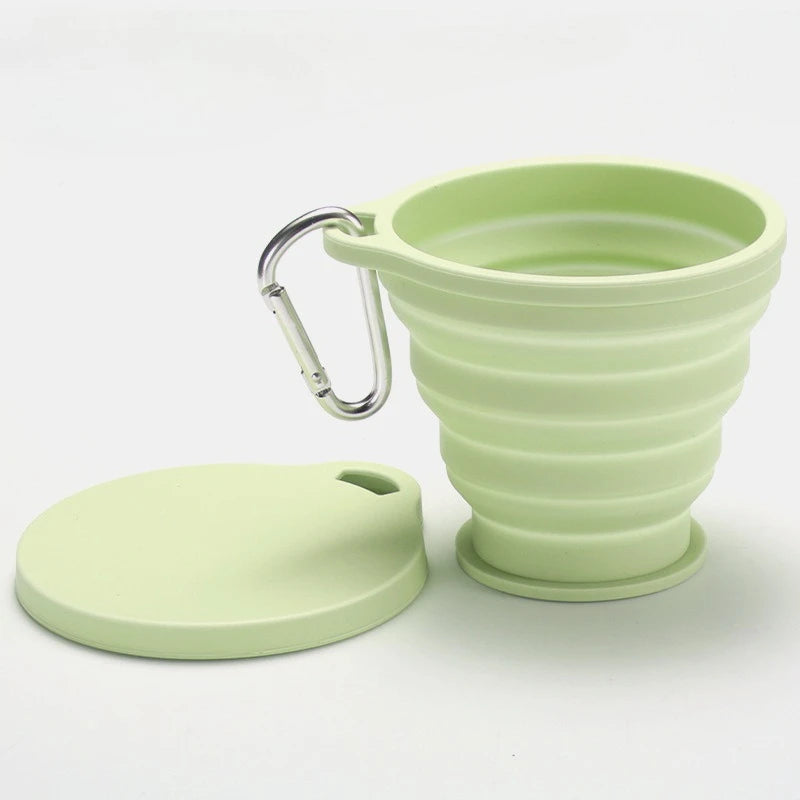 180ml Collapsible Silicone Cup with Lid | Foldable Travel Mug