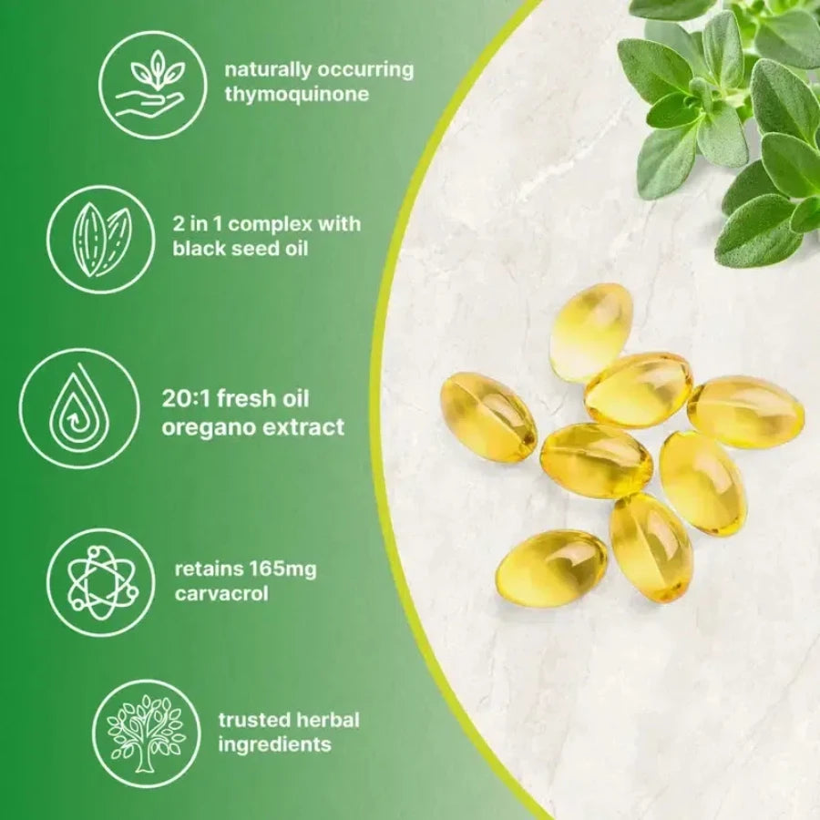 300 Capsules Oil of Oregano & Black Seed Oil | Natural Antioxidants