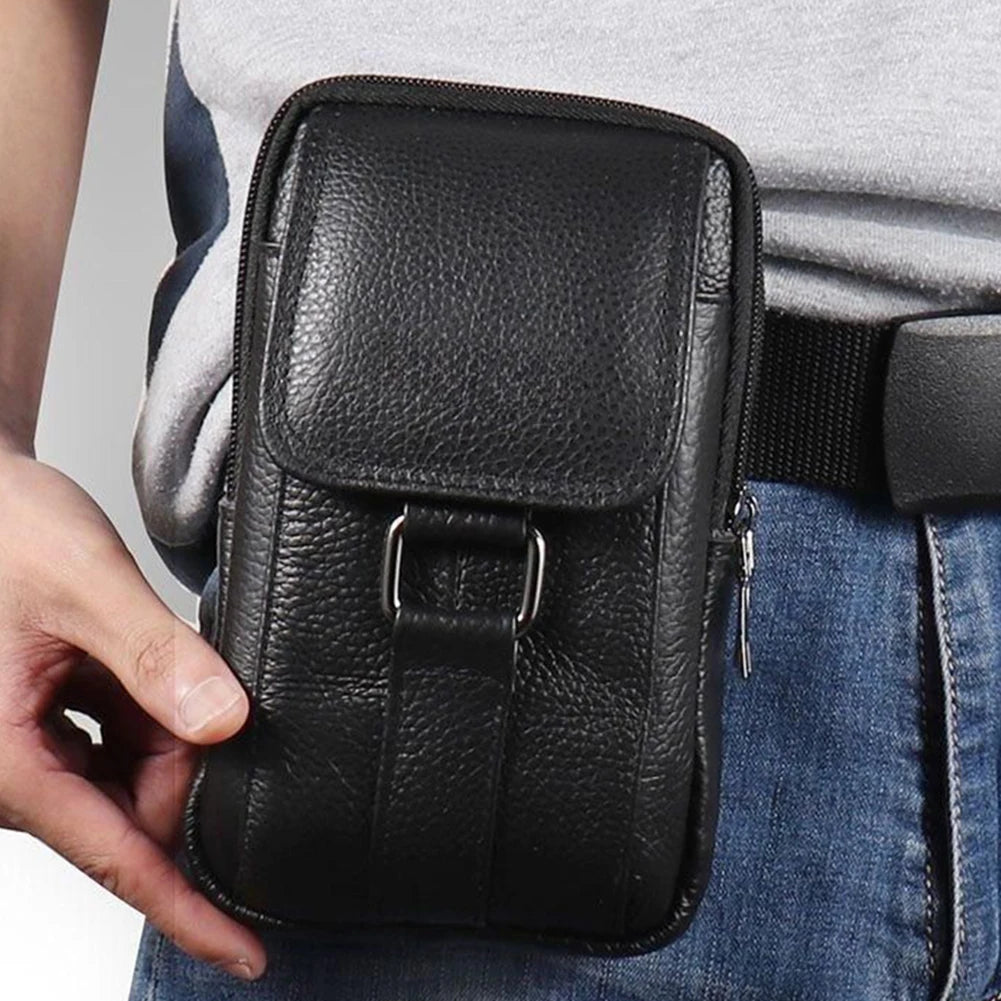 Portable Men Messenger Bags | Stylish Cowhide Leather Waist Pack