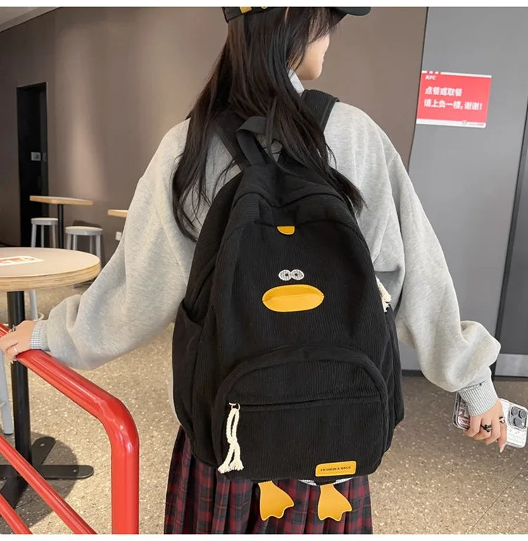 Cute Cartoon Duck Backpack | Stylish Travel Bag for Students