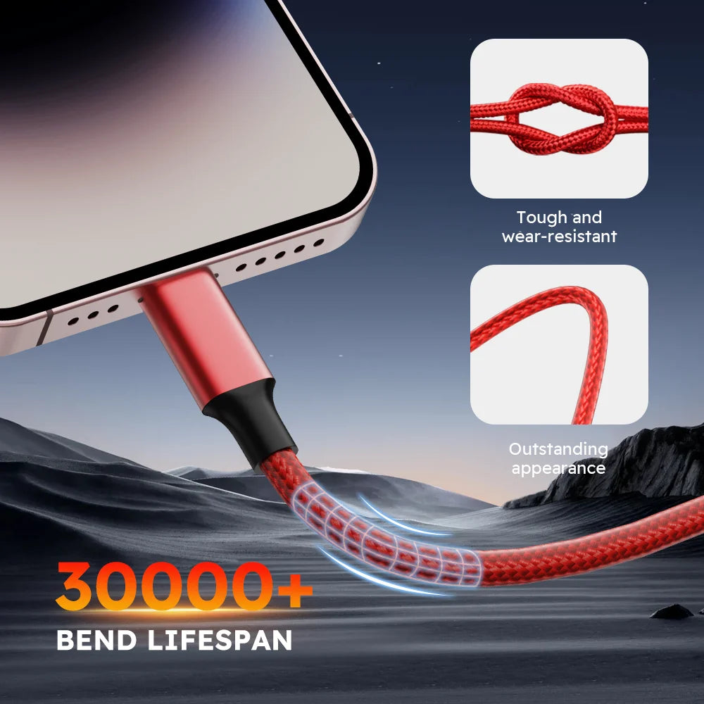 4pcs 3in1 USB-C Fast Charging Cable | Multi-Interface Charging