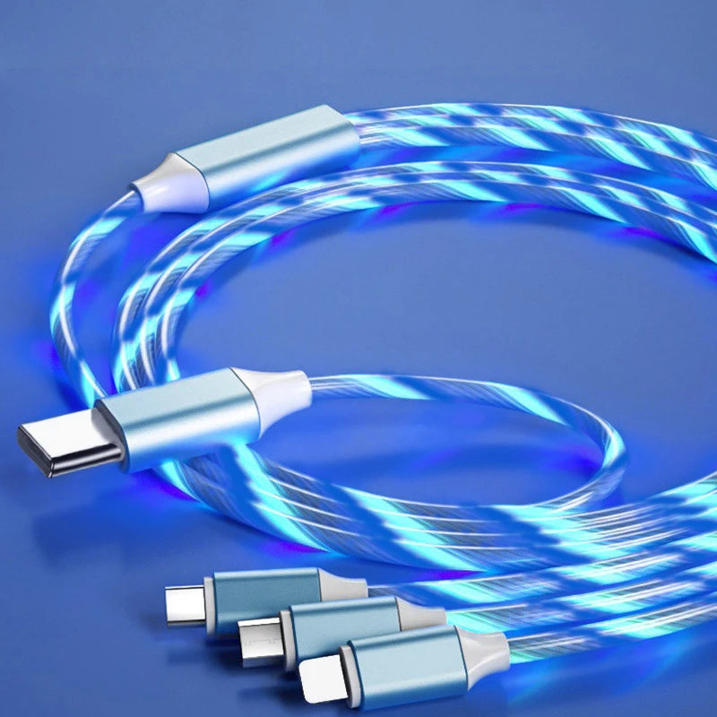 Glowing LED Light USB-C 3IN1 Fast Charging Cable | Universal Phone Charger