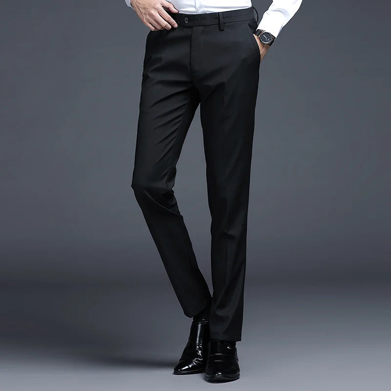 Men's Relaxed Fit Business Suit Pants | Stylish Office Trousers