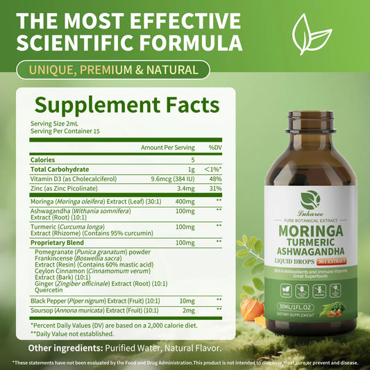 12-in-1 Organic Moringa Drops | Energy, Immune, Joint Support