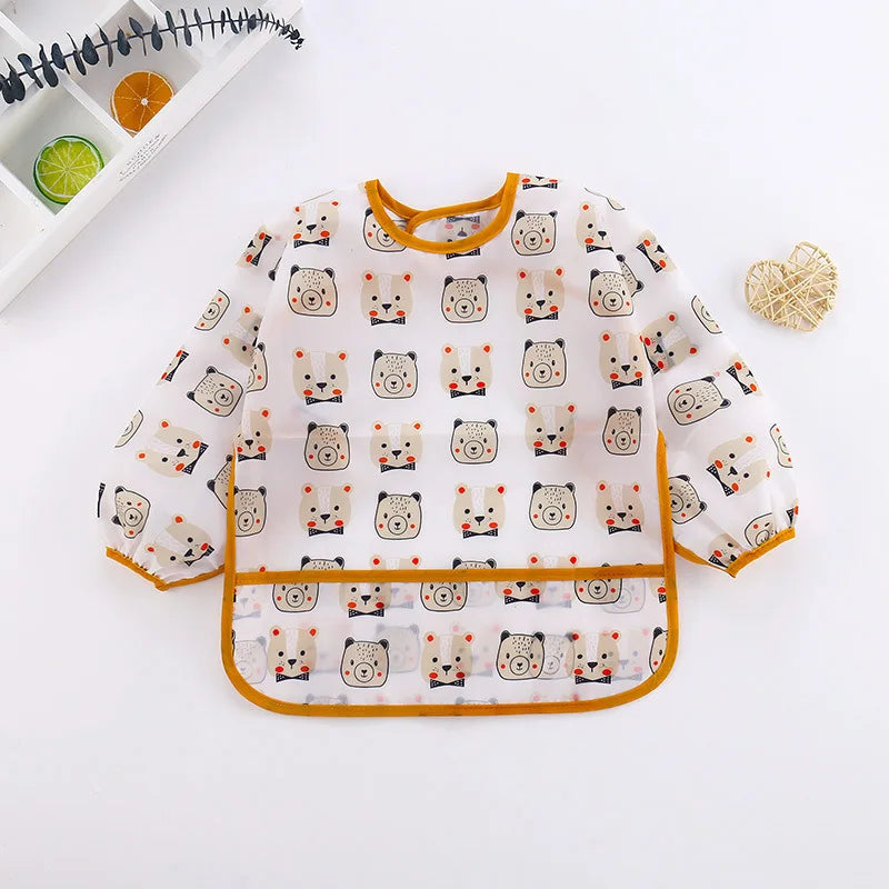 Babero de silicona con dibujos para bebé | Suave, impermeable y seguro