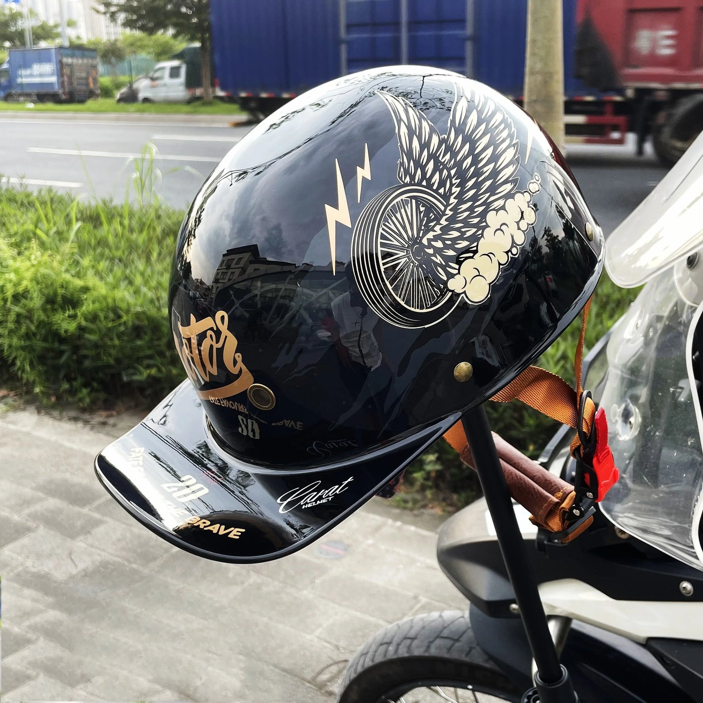 Lightweight Vintage Half Motorcycle Helmet | Stylish Protective Cap