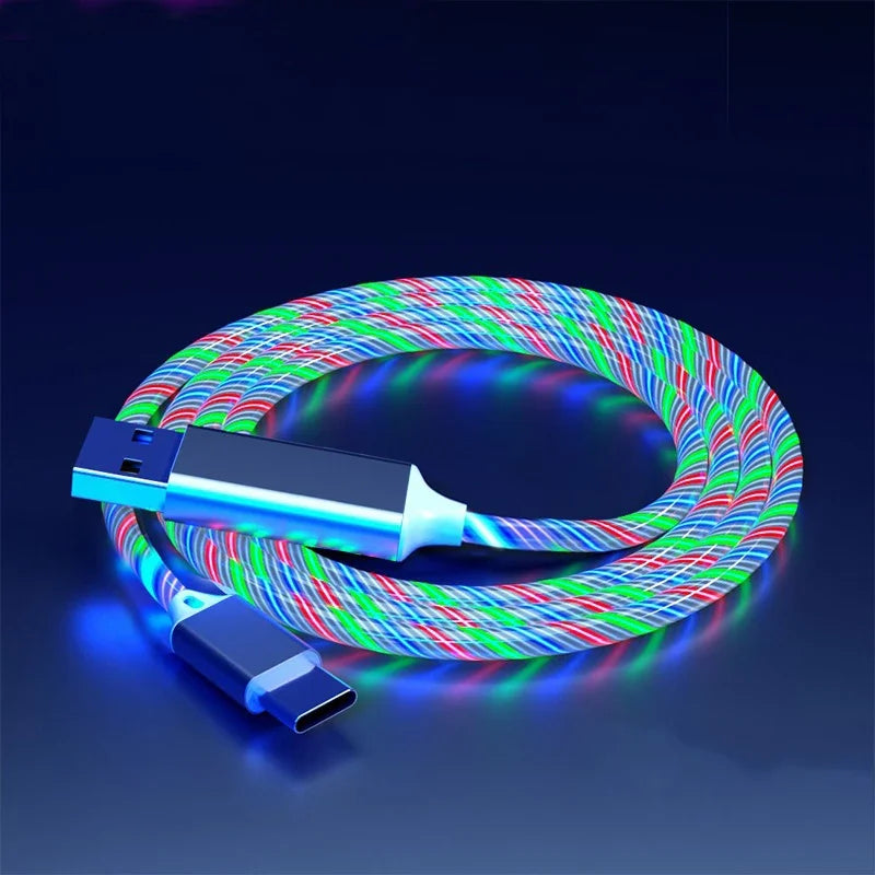 Luminous LED Light USB A to Type C Fast Charging Cable