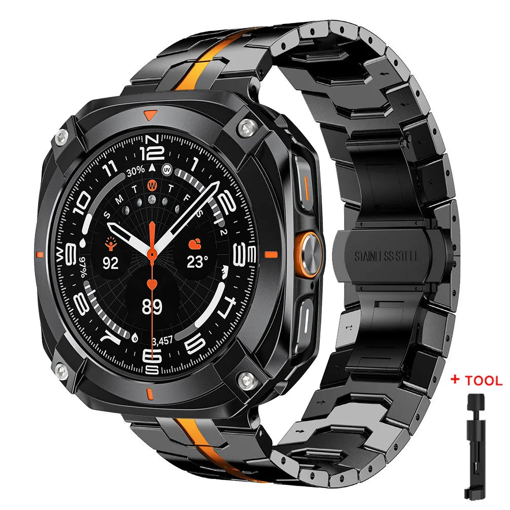 Luxury Steel Band and Case for Galaxy Watch 47mm - Men's Style