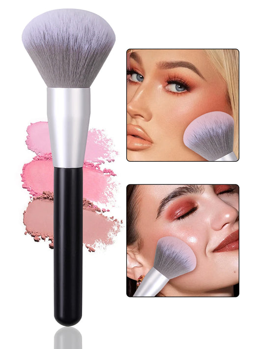 Brocha de Maquillaje Suave de Cerdas Mullidas | Ideal para Rubor y Fijación