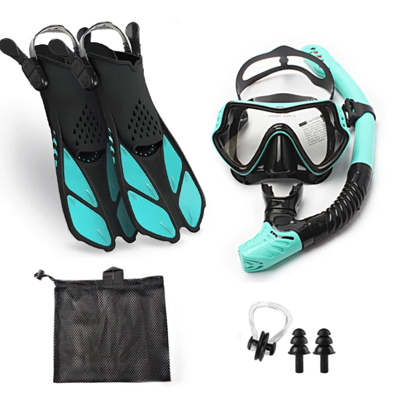 5PCS Snorkeling Set | Dive Mask, Snorkel & Adjustable Fins