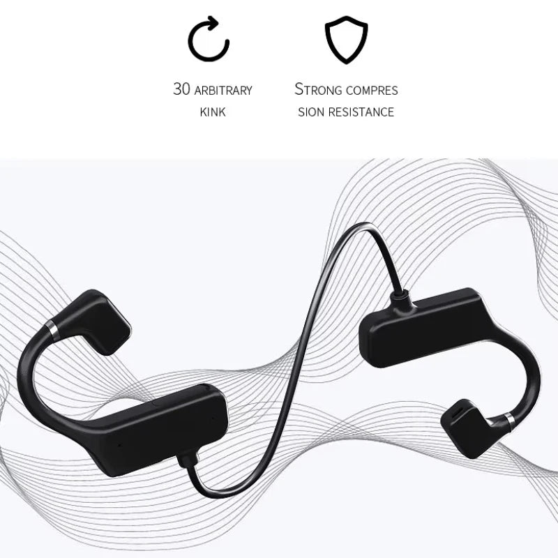 Waterproof Wireless Neckband Headphones | Bone Conduction Bluetooth Earphones