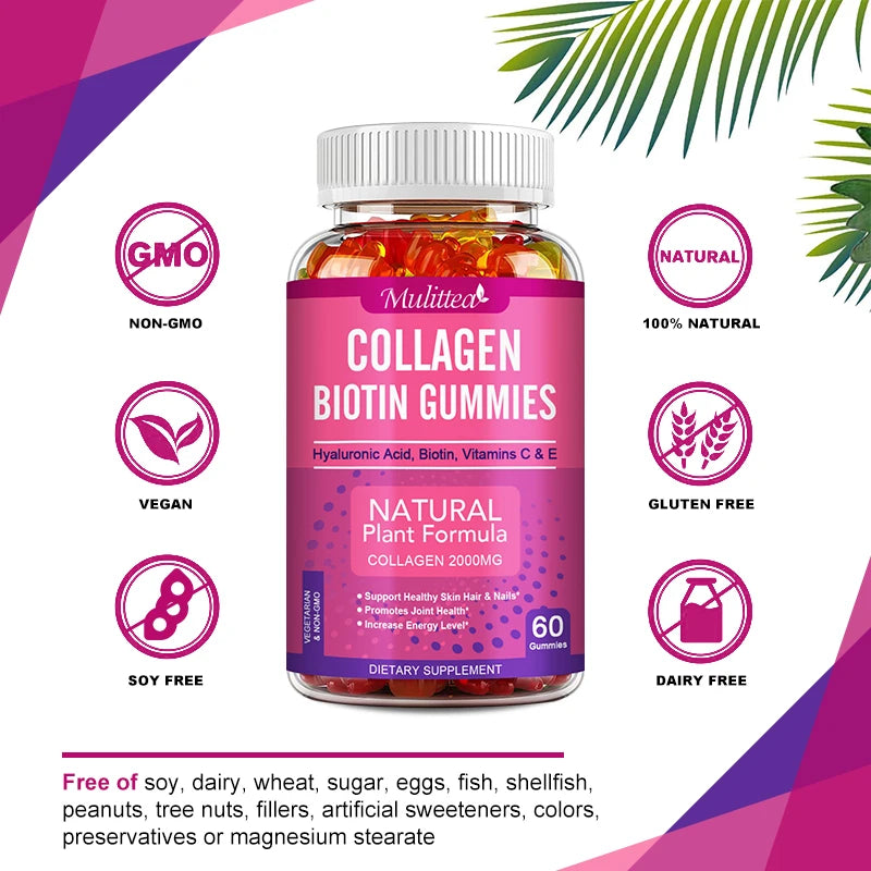 Collagen Gummies with Biotin & Vitamin C | Skin, Hair, Nails Support