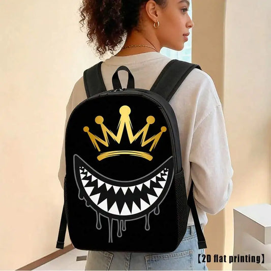 Unisex Crown Tooth Graphic Backpack | Stylish & Spacious Essentials