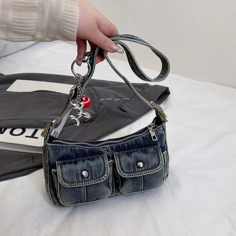 Trendy Retro Denim Handbag | Stylish Crossbody Tote for Women