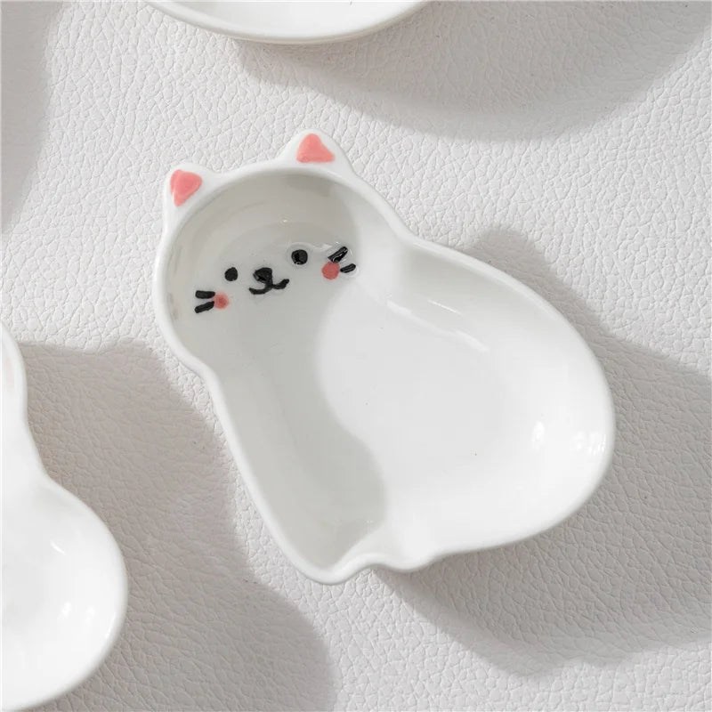 Elegant Japanese Style Ceramic Tiny Plates for Dining & Events